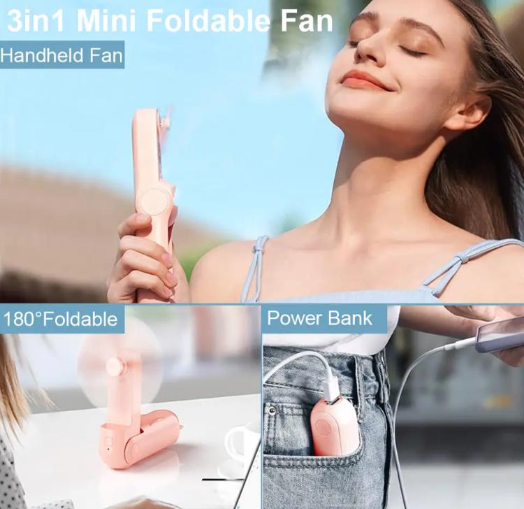 Ventilateur portable 2 en 1 avec power Bank ( Batterie externe) intégré